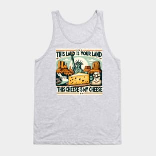 This Land is my cheese America Cheese lover Tank Top